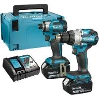 Makita DLX2528TJ 18V Li-ion Accu Klopboor-/schroefmachine (DHP489) & Slagschroevendraaier(DTD173) Combiset (2x 5.0Ah Accu) In Mbox