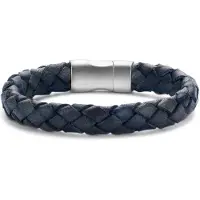 Frank 1967 bracelet blue braided leather 20cm ips