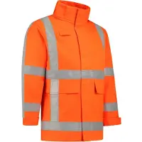 Dapro Blaze Multinorm Regenjas - Maat 2XL - Hi-Vis Oranje - Vlamvertragend , antistatisch , Lasnorm , vlamboog en chemicaliën resistent - Doorwerkjas