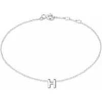New Bling 9NB-909H Zilveren letterarmband - Letter H - lengte 16,5+1+1cm - gerhodineerd