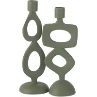 J-Line Kaarshouder ringen aluminium groen assortiment van 2