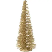 J-Line Kerstboom decoratief glitter plastiek lichtgoud small