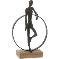 J-Line Man tegen ring op voet resin/ijzer zwart