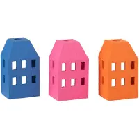 J-Line Kandelaar huis cement mix assortiment van 3