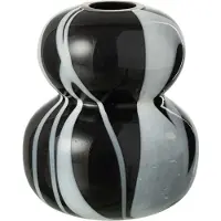 J-Line Vaas rookeffect glas bollen glas zwart/wit