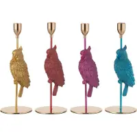 J-Line Kandelaar vogel resine mix assortiment van 4