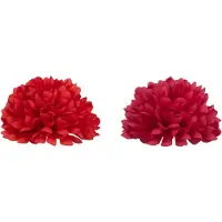 J-Line Bloem halve bol dia 13cm kunstmatig roze/rood assortiment van 2