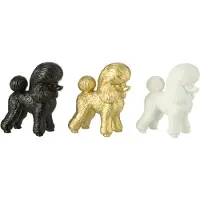 J-Line Hond poodle resin goud/zwart/wit 11x6x12 cm 1 stuk Jolipa