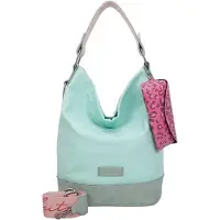 Fritzi aus Preußen Schoudertas 'Izzy' grijs / mintgroen / pink