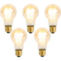 LUEDD Set van 5 E27 3-staps dimbare LED lampen A60 Goldline 5W 530lm 2200K