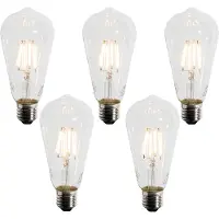 LUEDD Set van 5 E27 LED lamp ST64 schemersensor 4W 400 lm 2200K