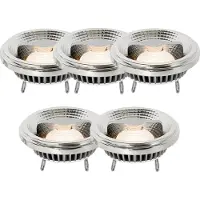 LUEDD Set van 5 G53 dimbare LED lamp AR111 12W 600 lm 2700K