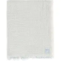 Jollein Deken Wieg Jersey 75x100cm - Fringe Stripe Sea Green/Ivory - GOTS