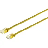 Tecline Platte netwerkkabel, U/UTP, categorie 6, smalle uitvoering, geel, 15 meter