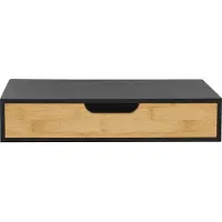 En.casa Wandplank met lade Bokn bamboe 40x24x8 cm zwart []