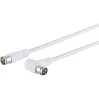 Shiverpeaks F-quick (m) recht - F-quick (m) haaks coaxkabel - wit - 5 meter