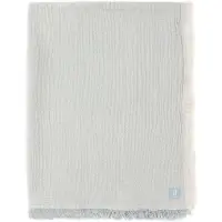 Jollein Deken Ledikant 120x120cm - Fringe Stripe Sea Green/Ivory - GOTS