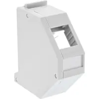 InLine DIN-Rail houder voor 1 Keystone module met aarde en DIN-Rail afsluitcover / grijs