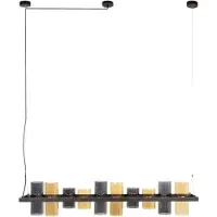 AnLi Style Hanglamp 10L cylinder mixed glass (G9) (Zwart, 130x150x20cm)