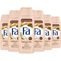 Fa Cream&Oil Cacaobutter & Coco Oil douchegel - 6 x 250 ml - voordeelverpakking