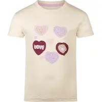 Koko Noko T-shirt beige Meisjes Stretchkatoen Ronde hals Printopdruk - maat 92