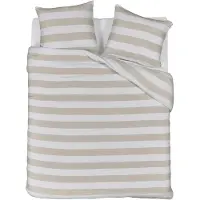 Rivièra Maison Dekbedovertrek Striped Zand Mousseline-200 x 200 / 220 cm | 2-Persoons