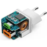 Hama 30W Snellader - 1x USB-C PD, 1x USB-A QC - mini - Wit