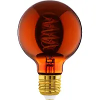 Eglo Ledfilamentlamp Globe - Koper - D8cm - Dimbaar - Warm Wit - E27 - 4w
