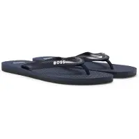 BOSS Heren Teenslippers met bandjes van het merk marine (37/38), Plat, Geen, Strandkleding, Marineblauw 50498208