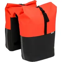 New Looxs Nyborg Double - Dubbele Fietstas - Geschikt voor Electrische Fietsen - Waterdicht Polyester - 34 Liter - Zwart & Rood