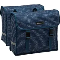 New Looxs Fiori dubbele fietstas - waterafstotend polyester - 30l - zwart/blauw/grijs