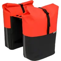 New Looxs Nyborg Double - Dubbele Fietstas - Geschikt voor Electrische Fietsen - Ingebouwde MIK Adapter - 34 Liter - Zwart & Rood