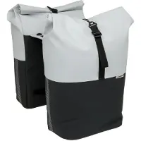 New Looxs Nyborg Double - Dubbele Fietstas - Geschikt voor Electrische Fietsen - Ingebouwde MIK Adapter - 34 Liter - Zwart & Grijs