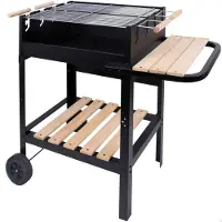 Aktive Koolgrill met wielen, model Actieve Schwarz, afmetingen 100,5 x 88,5 x 40 cm