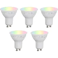 Luumr Set van 5 slimme GU10 50mm dimbare LED lampen Opaal RGBW 4.7W 400 lm 2700-6500K Zigbee