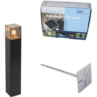 QAZQA Buitenlamp zwart met smoke glas met grondpin en kabelmof 50cm IP44 - Denmark