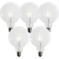 LUEDD Set van 5 E27 3-staps dimbaar LED spiraal filament G125 4W 450 lm 3000K