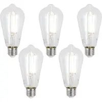 Luumr Set van 5 Smart E27 dimbare LED lampen ST64 helder 7W 806 lm 2700-6500K Zigbee