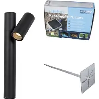 QAZQA Buitenlamp zwart met grondpin en kabelmof 50cm IP44 - Solo Deluxe