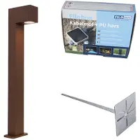 QAZQA Buitenlamp roestbruin met grondpin en kabelmof 65cm IP44 - Baleno