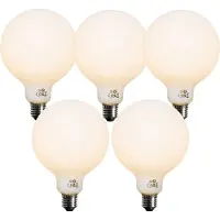 LUEDD Set van 5 E27 dimbare LED lampen opaal G125 5W 450 lm 2700K