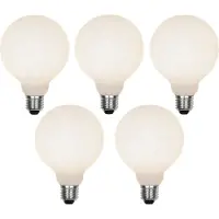 LUEDD Set van 5 E27 3-staps dimbare LED lamp G95 mat 5W 550 lm 3000K