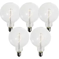 LUEDD Set van 5 E27 dimbare LED lampen spiraal filament G125 4W 270 lm 2200K