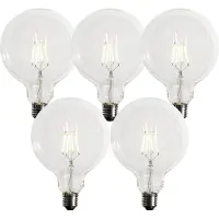 LUEDD Set van 5 E27 dimbare LED lampen G125 5W 450 lm 3000K
