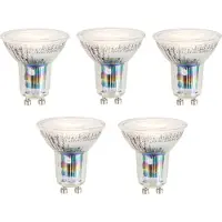 Luumr Set van 5 smart GU10 50mm dimbare LED lampen 4.7W 345 lm 2700-6500K