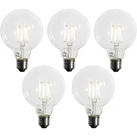 LUEDD Set van 5 E27 3-staps dimbare LED lamp G95 4W 450lm 3000K