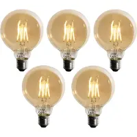 LUEDD Set van 5 E27 dimbare LED lamp G95 5W 450 lm 2700K