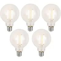 Luumr Set van 5 Smart E27 dimbare LED lampen G95 helder 7W 806 lm 2700-6500K