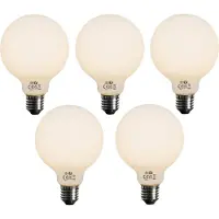 LUEDD Set van 5 E27 3-staps dimbare LED lamp opalglas G95 4W 450lm 2700K