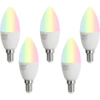 Luumr Set van 5 E14 dimbare LED lampen C37 opaal 4.9W 470 lm 2700-6500K